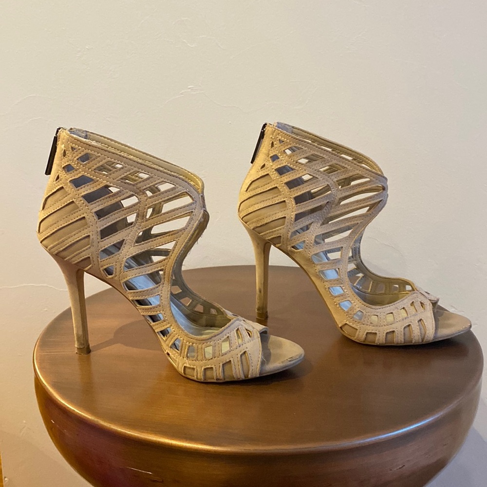 BCBGeneration Tan Heeled Sandals Size 5.5